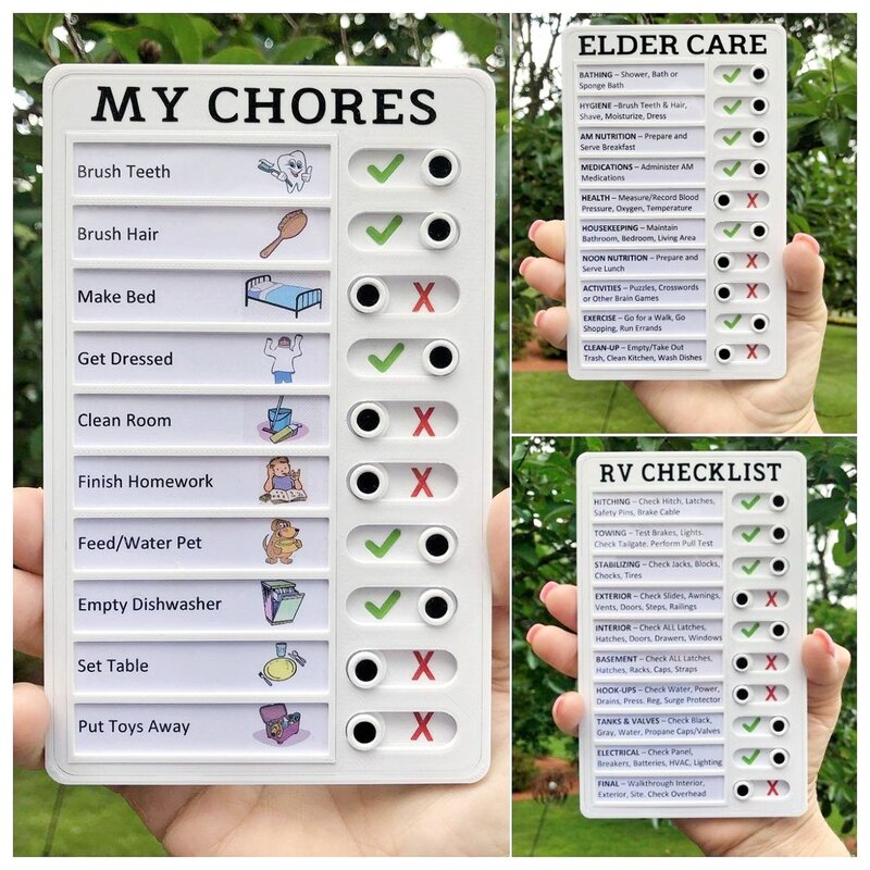 Reusable My Chores Checklist Daily Planner Memo Plastic Board Chore Chart Responsibility Behavior for Kid Self-discipline Card