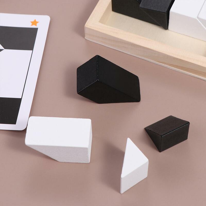 大人のための3D幾何学的形状パズル、手作りの教育用木製ビルディングブロック