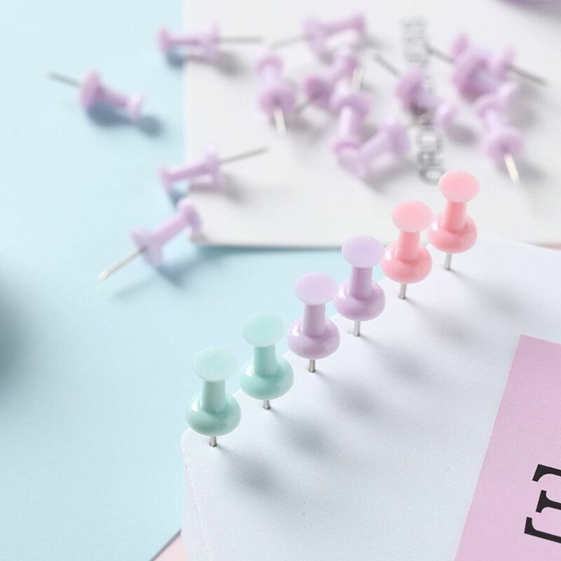 Macaron-Punaises en plastique pour documents, en boîte, pour bureau