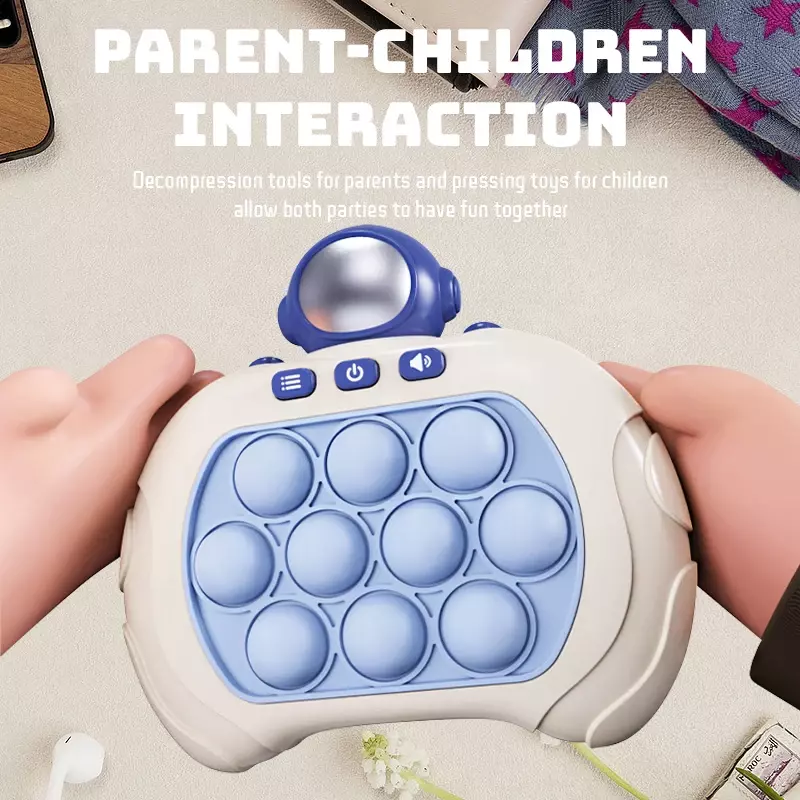 Mainan Fidget lampu Pop Anak laki-laki & perempuan, mainan gagang permainan gelembung dorong cepat dengan mesin Game LED pereda stres