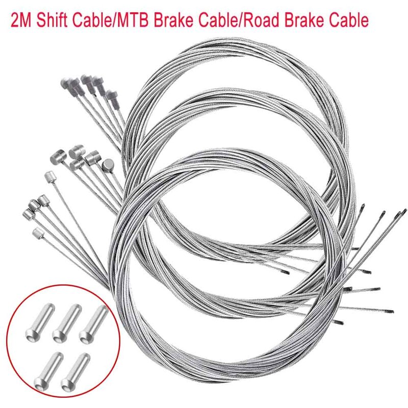 Cable de freno Universal para bicicleta de montaña y carretera, 5 piezas, duradero