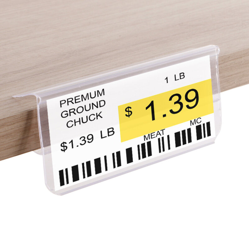 Pemegang Label tepi saluran toko 4x8mm untuk rak kayu harga Tag tampilan dengan ketebalan 20-25mm Gripper