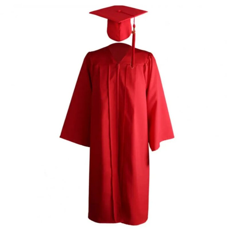 Uniforme escolar estudante graduação boné e vestido conjunto robe acadêmico adulto graduação terno grau universitário terno vestido de formatura