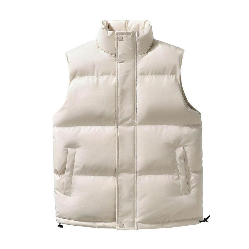 Men Vest jacket Waistcoat Padded Stand Collar Zip Up with Pockets куртка женская