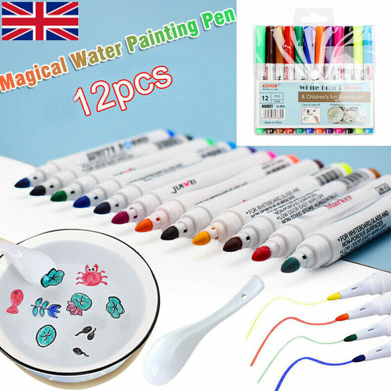 7/8/11/12pcs Magic Water Painting Pen Set Floating Doodle Kids Drawing Gift Early Art Education Pens Magic Whiteboard Marker