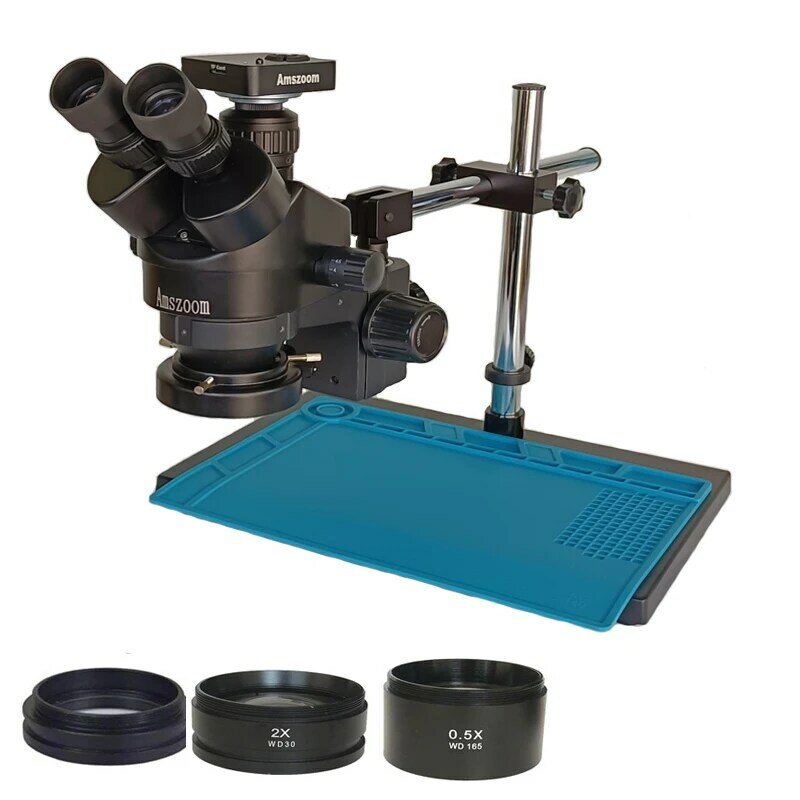 48MP HDMI Digital USB Microscopio Camera 3.5X-90X Simul-Focal trinoculare Stereo Microscopio saldatura PCB Kit di riparazione di gioielli