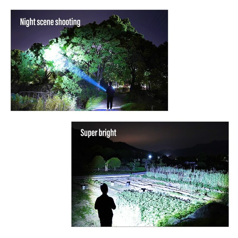 Super Bright LED Lanterna USB recarregável tocha luz com 30W LED pode iluminar 1500 metros lanterna tática
