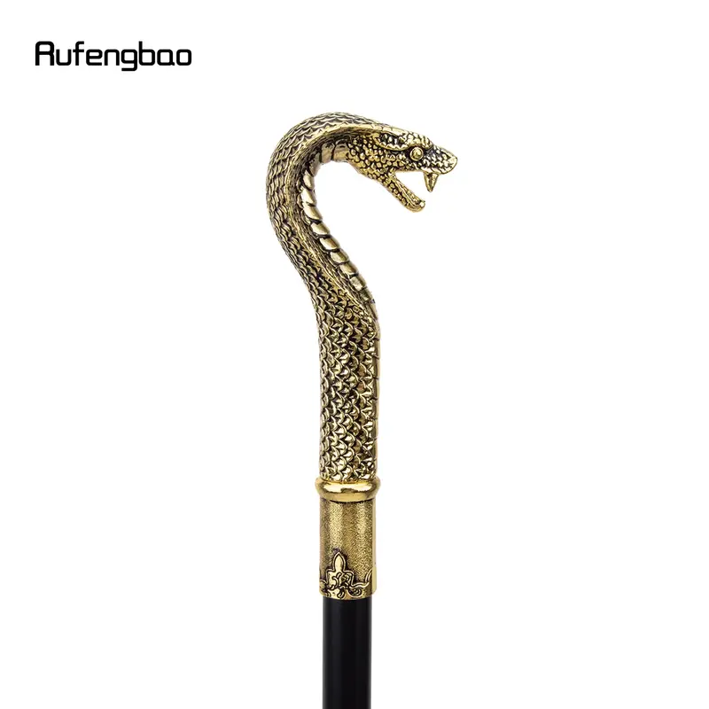 Gold Black Luxury Snake Handle Fashion Walking Stick for Party Decorative Walking Cane Elegant Crosier Knob Walking Stick 93cm