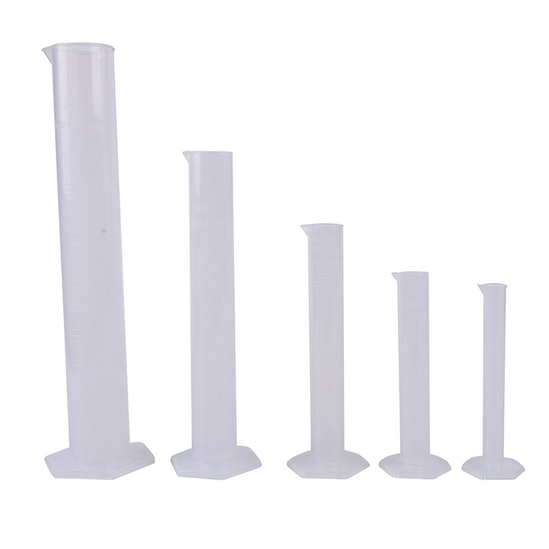 10/25/50/100/250ML Plastic Measuring Cylinder Laboratory Test Graduated Tube