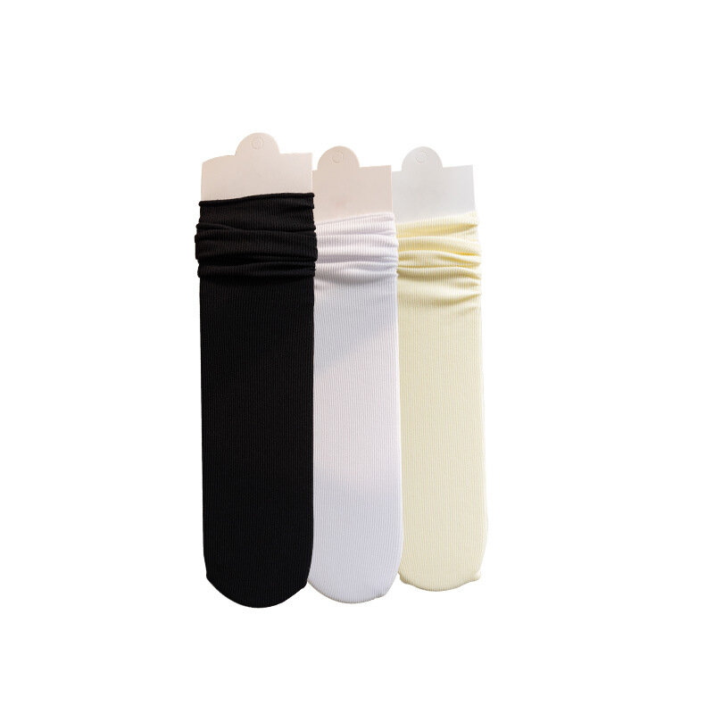 여성용 경량 튜브 통기성 파일 양말, 단색 한국 버전, 여름 트렌드