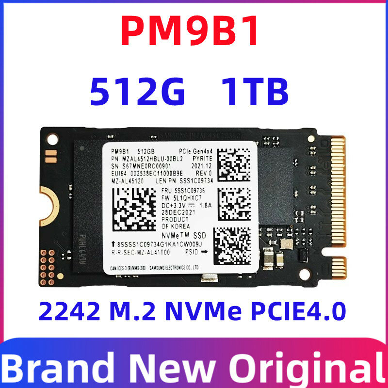 Samsung-PM9B1 Solid State Drive, 512G, 1TB, PCIE4.0, M.2 2242, SSD para Laptop, Brand New