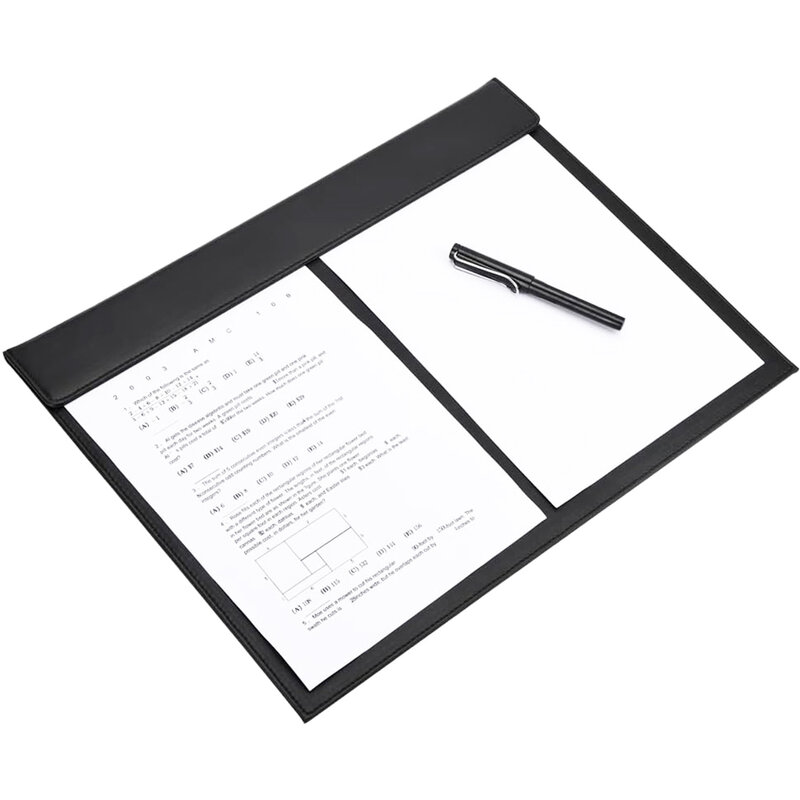 A4 Arquivo Prancheta de Papel, Desenho e Escrita Board, grande Desk Pad, PU Leather Desktop Mat, Material de Escritório Fixação, 18x14"