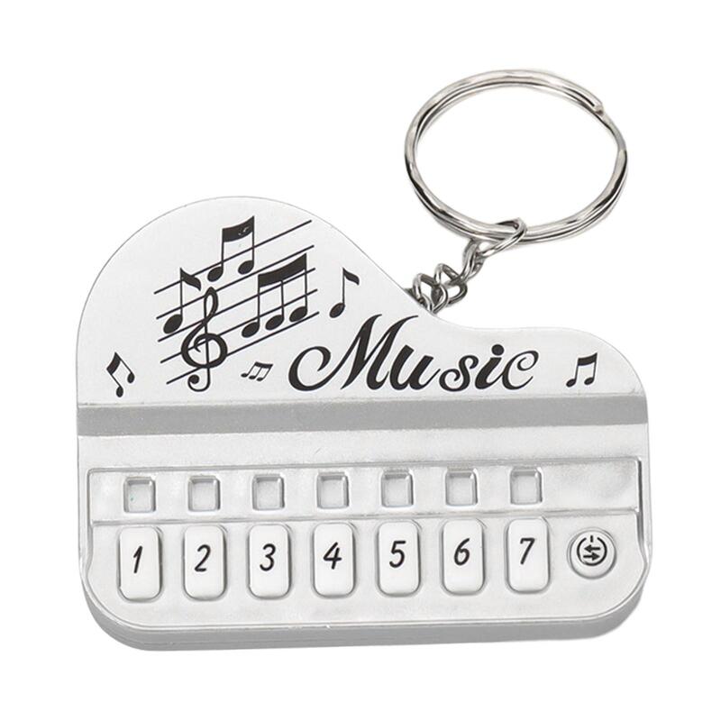 Ornamen gantungan kunci Piano jari ukuran Mini, aksesori dapat dimainkan gantungan kunci Keyboard elektronik kecil untuk anak laki-laki dan perempuan
