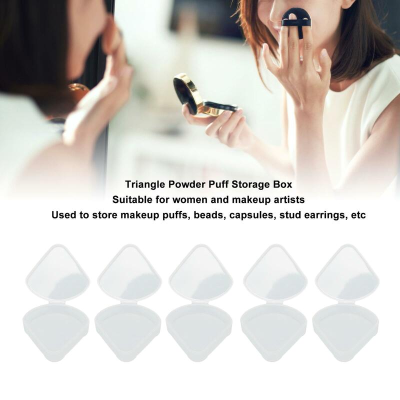 Transparent Plastic Makeup Puff Container: Portable Case for powder Puffs