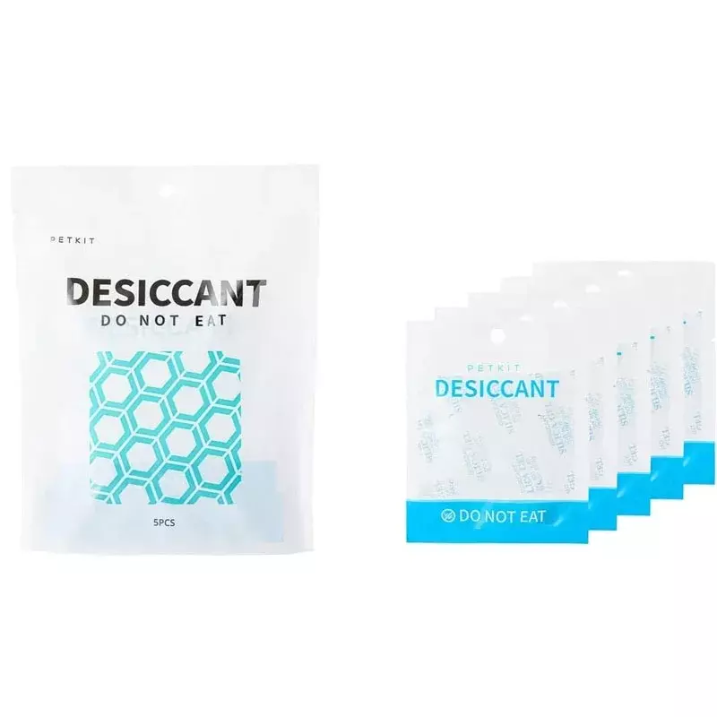 PETKIT-Esicant substituído, agente à prova de umidade para alimentadores inteligentes, grânulos transparentes de sílica gel, 5 pacotes