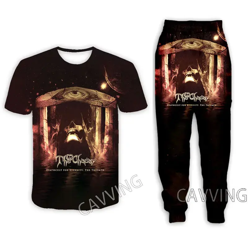 Homens e mulheres Chasm Band 3D Print Casual T-shirt e calças, calças de jogging, conjuntos de roupas