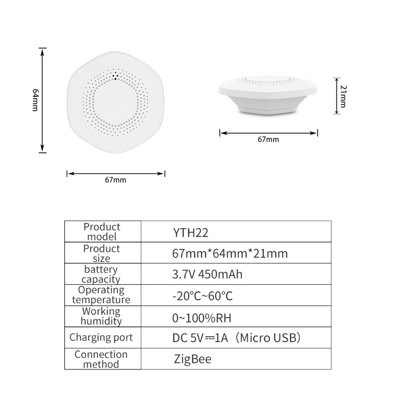 ZigBee-Sensor de temperatura y humedad para el hogar, higrómetro para interiores, Tuya Smart Life, termómetro electrónico, alimentado por batería