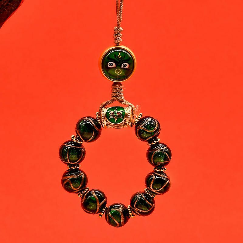 Duobao Five-color Glass Beads Mobile Phone Rope Women's Hand Twist Bag Lanyard Key Chain Pendant Lucky Beads Girlfriend Jewelry