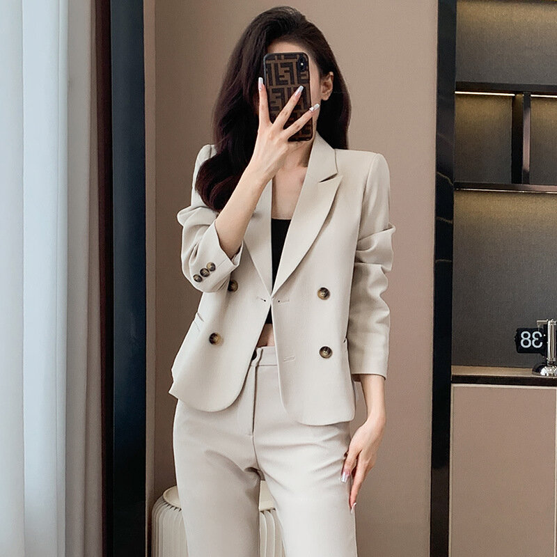High-Grade Suit Jacket for Women Short Autumn and Winter Small 2023 New Business Clothing Women Elegant Business Suit Suit