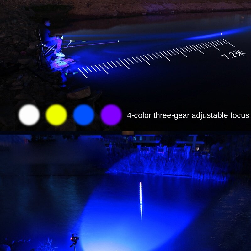 Luce da pesca proiettore da esterno ad alta potenza torcia a luce blu ricaricabile luce da pesca notturna da campo con pistola Laser Super luminosa