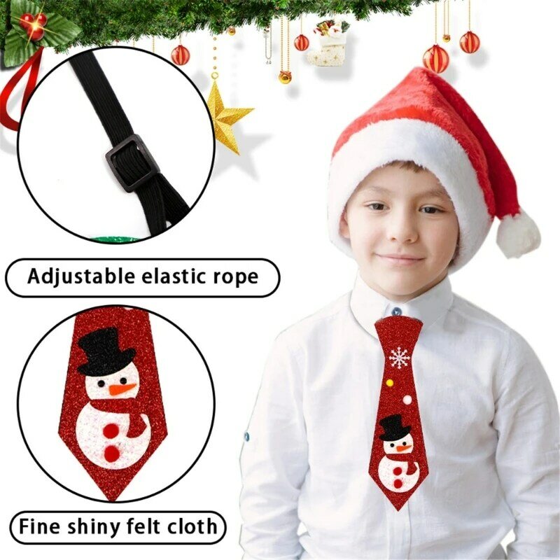New Year Christmas Ties Felt Tie Christmas Gifts For Kids Costume Accessories