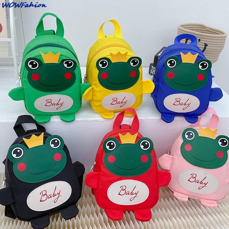 Kids Kindergarten School Bags Toddler Preschool Travel Panda Frog Cartoon School Bags Anti-lost Adjustable Mini Backpack