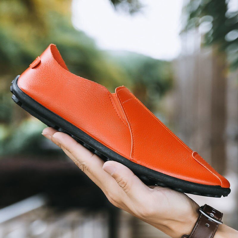 Zapatos de cuero para hombre, calzado informal de suela suave, para primavera y otoño, 2023