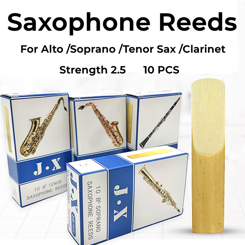 10 pz sassofono canne forza 2.5 per Alto Soprano tenore Sax clarinetto Reed professionisti principianti studenti parti accessori