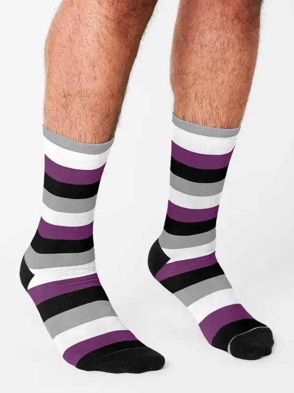 Asexual-calcetines con bandera para hombre y mujer, medias divertidas de tenis, para suelo