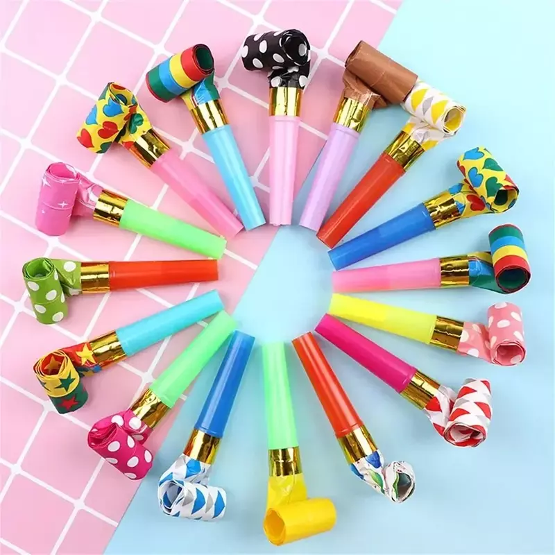 10PCS fischietti colorati giocattolo giocattolo divertente bambini che soffia Dragon Whistle Blow Roll Toys giochi per feste per bambini regali di compleanno giocattolo per bambini