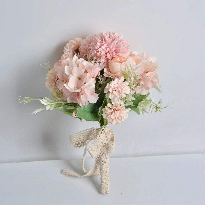 Buket bunga buatan pernikahan pengantin wanita, Aksesori pernikahan buket pengantin memegang bunga dekorasi pernikahan