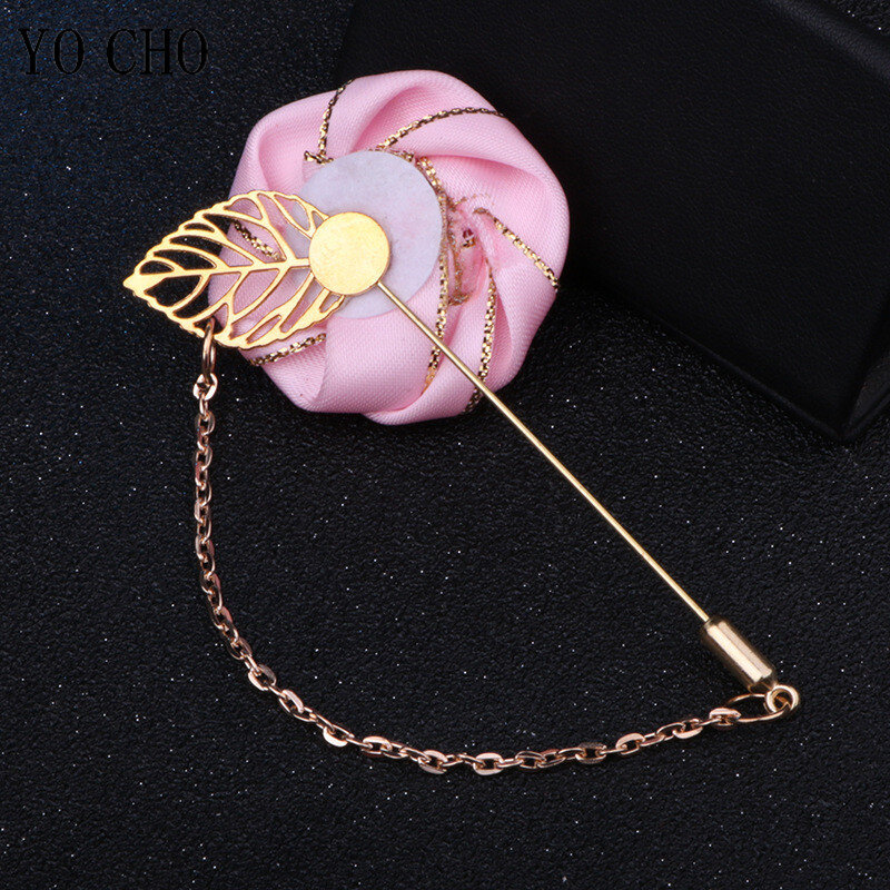 1pc New Wedding Boutonniere Corsage for Men Women Silk Rose Buttonhole Pin Groomsmen Guest Party Prom Suit Accessories Brooches