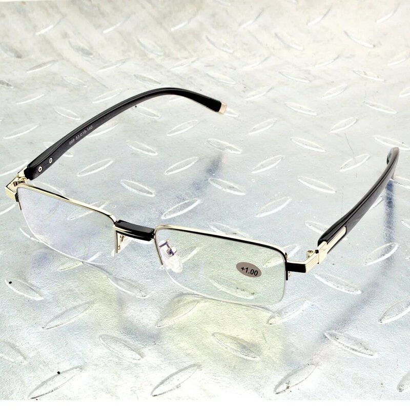 Gafas de lectura de aleación de titanio para hombre, lentes de lectura no esféricas con revestimiento antirreflectante para senadores TR90, 0,5 + 0,75 + 1 a + 6