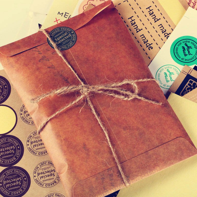 Sobre de papel Kraft marrón de estilo antiguo, embalaje para tarjeta de invitación postal Retro, carta pequeña de regalo, 10 unidades por lote