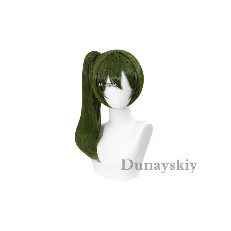Peluca de Anime de Ubel Frieren: Beyond Journey's End Cosplay para mujer, bonita Peluca de 45cm de largo, cabello verde oscuro, gorra gratis
