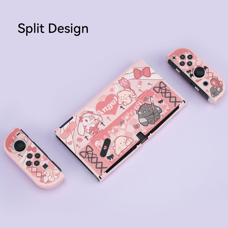 GeekShare Protective Case Gothic Rabbit Cartoon Cute for Nintendo Switch OLED Shell Split Joy-con Cases Hard Shell New