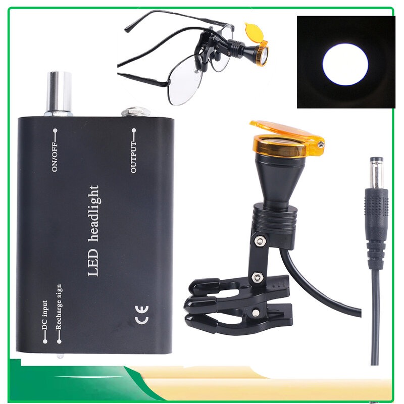 Dental Headlight Surgical Lamp Oral Lamp 1800 mAH Battery 5W Led Light With Filter For Binocular Magnifying Glass Dentistry
