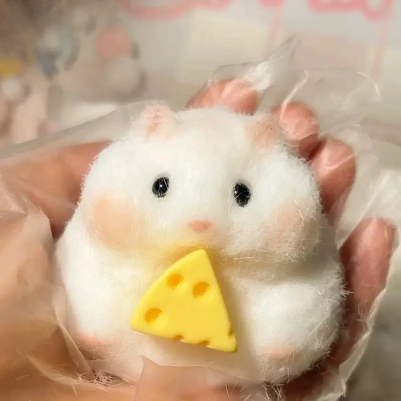 Aba Squishy Toy Mochi Toy Mushy Silicone Fuzzy Cute Hamster Handmade Squishy Toy Tabby Hamster antistress Hand Relax Gift