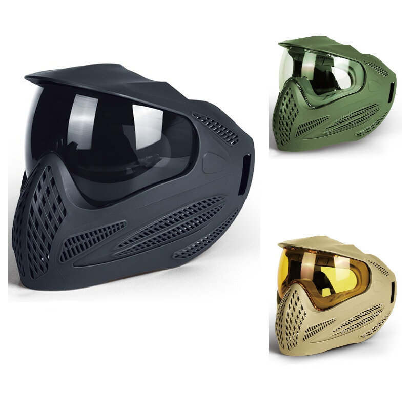 Zlangsports Mascara protetora com viseira de sol CS Cosplay Halloween Máscara Airsoft Tactical Paintball Airsoft Completo Rosto Acessorios