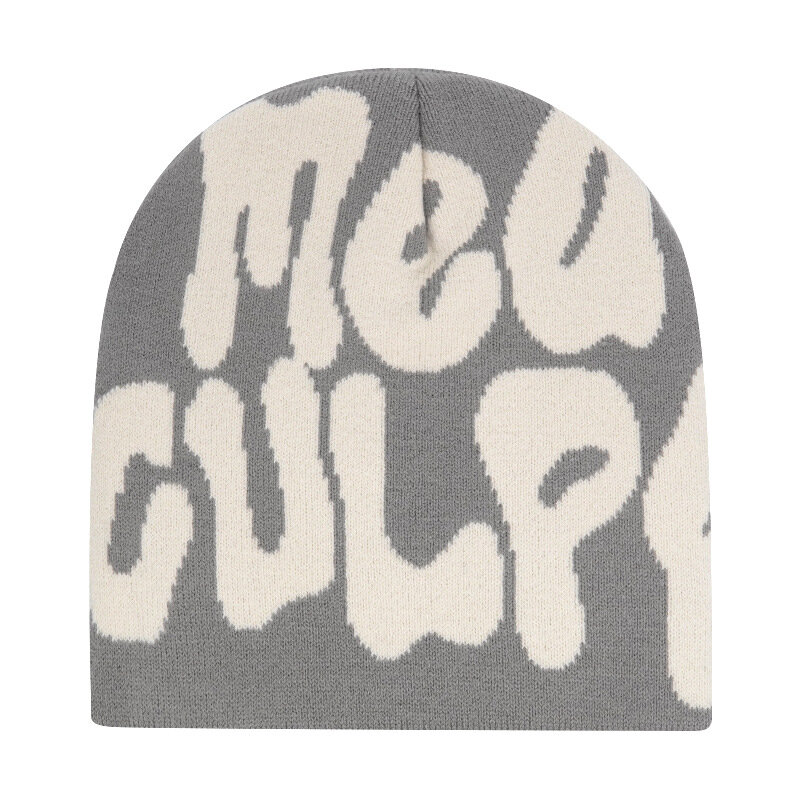 Sombrero de punto con diseño Y2K para Hombre y mujer, gorros cálidos de invierno, gorro Cargo, Hip Hop, Kanye, letras, para exteriores