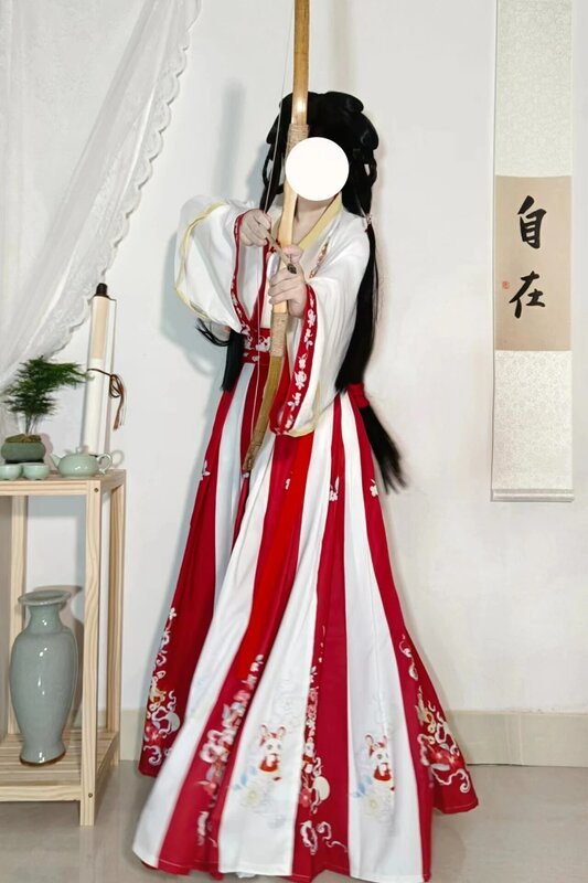 Chinese Hanfu Dress 3PCS Set Flowing Maxi Dress Chinese Ancient Women Dress Costume For Shooting Graduation