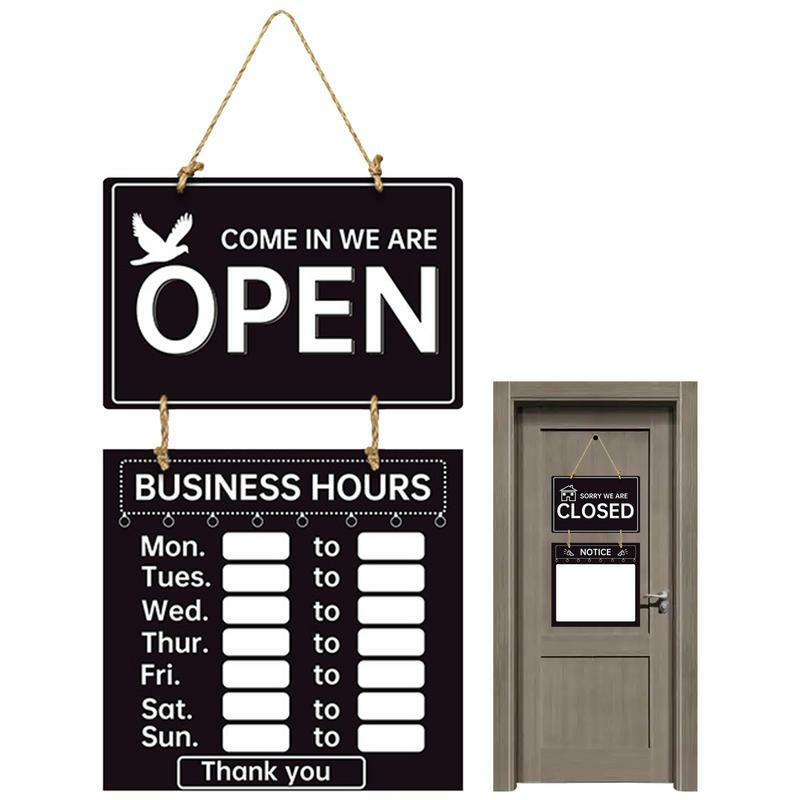 Business Hours Sign Double Sided Store Hours Sign Open And Closed Sign With Hours Decorative Welcome Boards