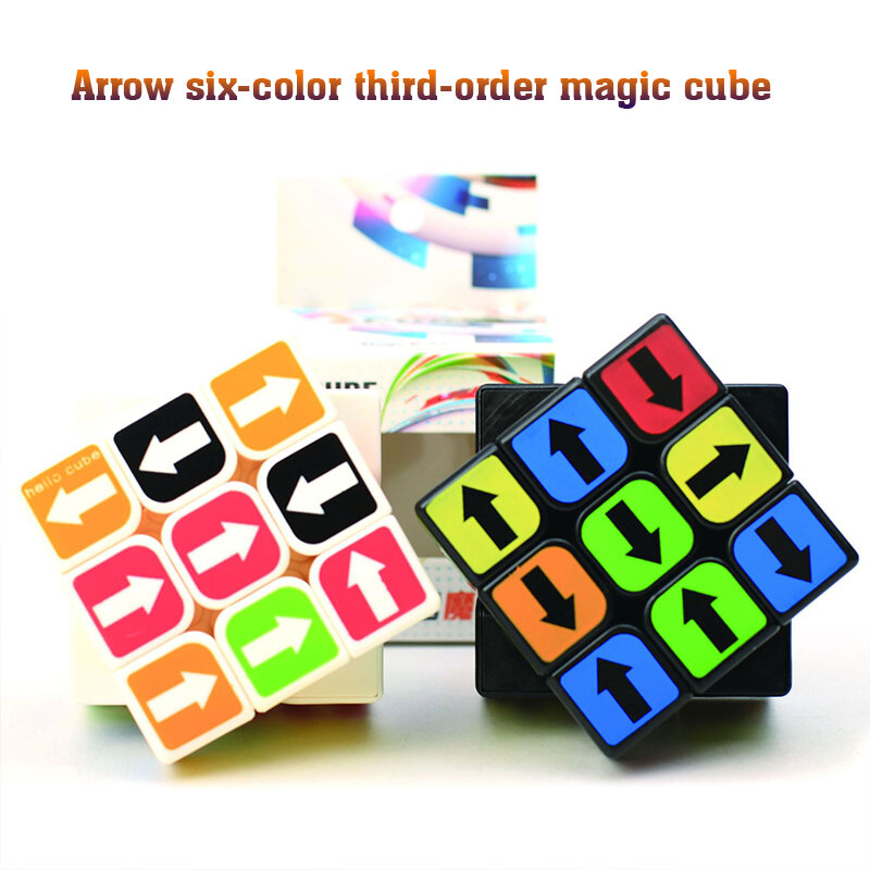 Rompecabezas de flecha de cubo mágico para niños, pegatina de escarcha, 3x3x3, 57mm, juego de rompecabezas, juguetes para niños, regalos para niños, nuevo