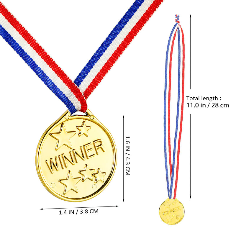Medallas de plástico de Oro para niños, premios de fútbol, rellenos de Piñata, 50 piezas