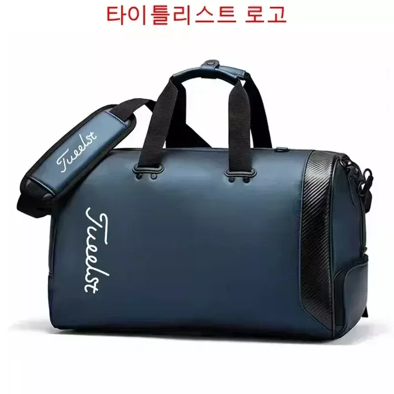 Men Handbag Embroidered Brand Golf Bag PU Waterproof Clothing Bag Large Capacity Independent Shoe Area Sports Bags Boston Bag