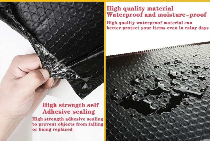 50 Pcs Black Color Bubble Mailer Bubble Padded Mailing Envelopes Mailer Poly for Packaging Self Seal Shipping Bag Bubble Bag