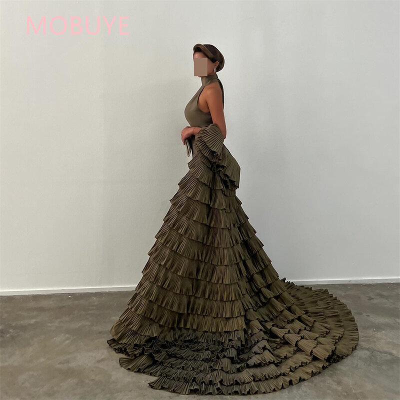 Mobuye-女性のための裸の肩のドレス,イスラム教徒のドレス,エレガント,イブニングドレス,袖,床の長さ,イブニングファッション,2022