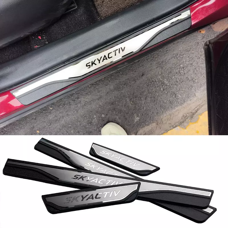 Car  For Mazda 6 2018 2023 Protector Scuff Plate Guards Interior Door Sill Threshold Pedal Cover Trim Accessories 2021 2024
