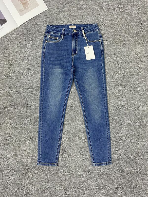 Женские узкие джинсы с высокой талией, эластичные модные повседневные джинсы до щиколотки