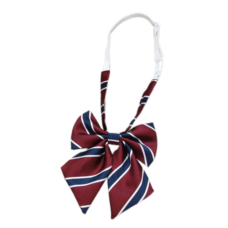 652F 1 buah/3 buah dasi leher bergaris gaya Inggris untuk dasi pertunjukan seragam gadis remaja